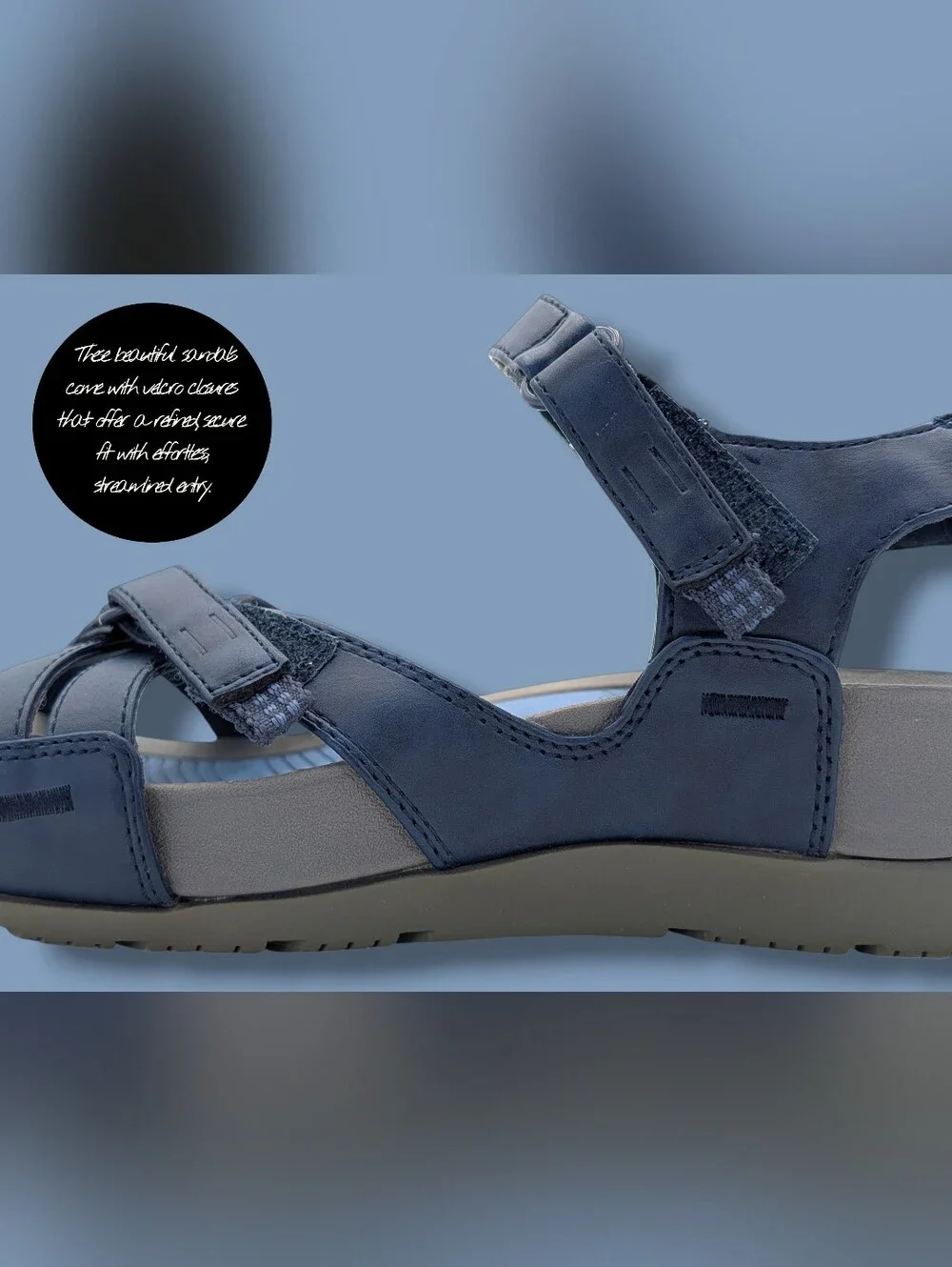 Baretraps Angey Sz 7M Women's Navy Sport Sandals Rebound Comfort Adjustable